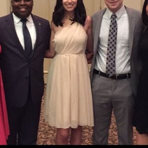 H&M Grecian one shoulder blush pink dress